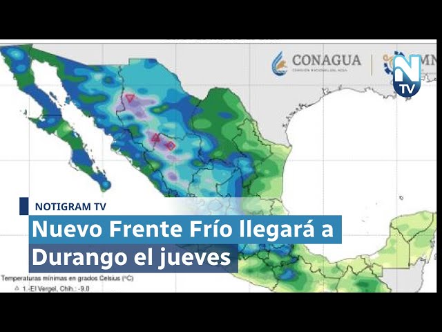 Nuevo Frente Frío llegará a Durango el jueves