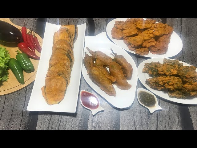 Ramazan Special Crispy Pakoray, Spicy Baingan, and Mirch Fry Recipe by Food Quest