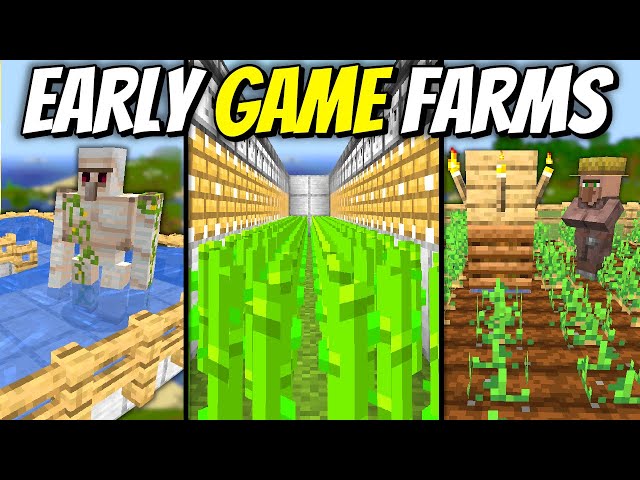 5 Must Have Early Game Farms in Minecraft!