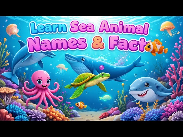 LEARN SEA ANIMAL NAMES AND FACTS | LEARN ABOUT SEA CREATURES| OCEAN ANIMAL FACTS | SMART KIDS