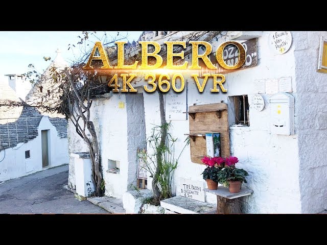 4K360VR Italy tour Alberobello World heritage amazing smooth walking in the world