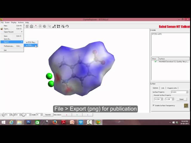 Hirshfeld Surface Analysis by using Crystal Explorer