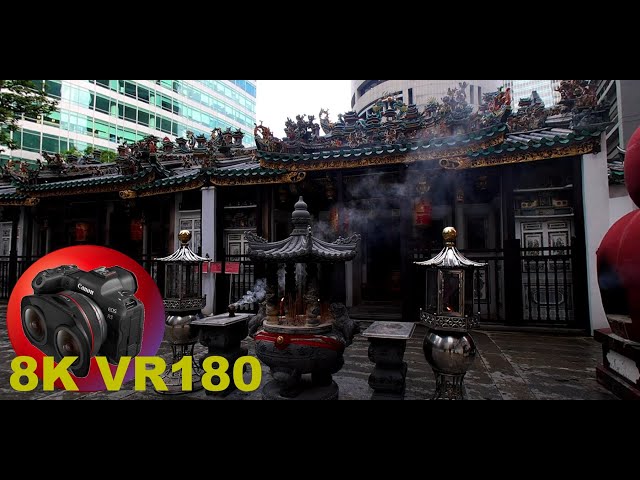 8K VR180 YUEH HAI CHING CHINESE TEMPLE  in Singapore CBD near Raffles Place 3D (Travel/ASMR/Music)