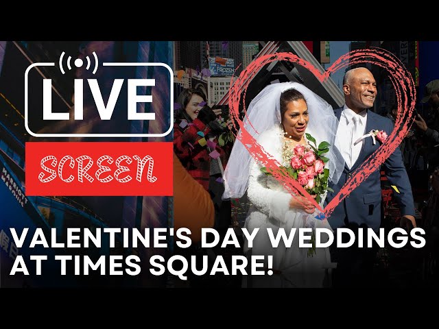 Live: Couples Say "I Do" in Times Square This Valentine's Day | Screen