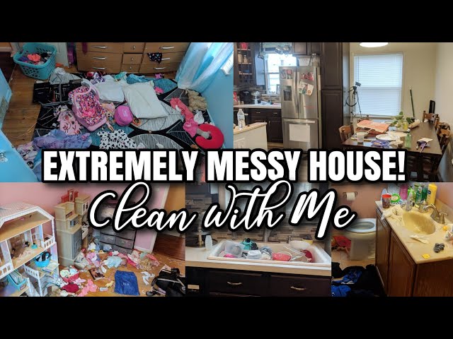 EXTREME CLEAN WITH ME | EXTREMELY MESSY HOUSE CLEANING MOTIVATION | TIME LAPSE CLEANING ALL DAY