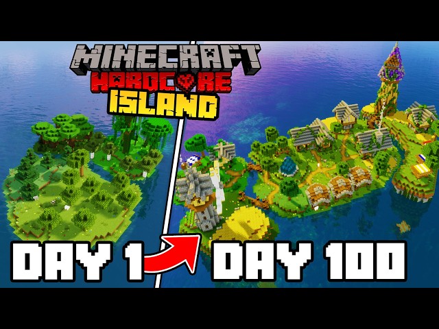 I Survived 100 Days on a DESERTED ISLAND in Minecraft Hardcore!