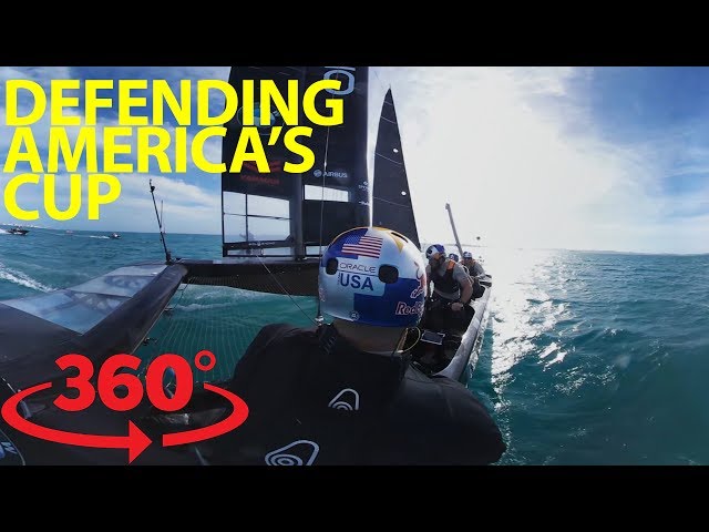 Fly above the water with Oracle Team USA in 360