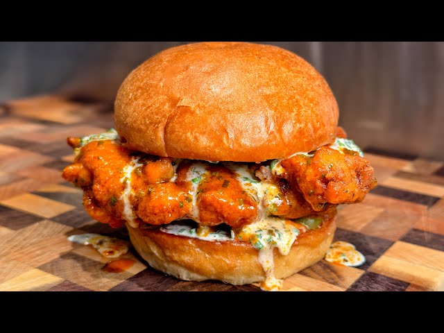 Buffalo Fried Chicken Burger 🍔😍🐓