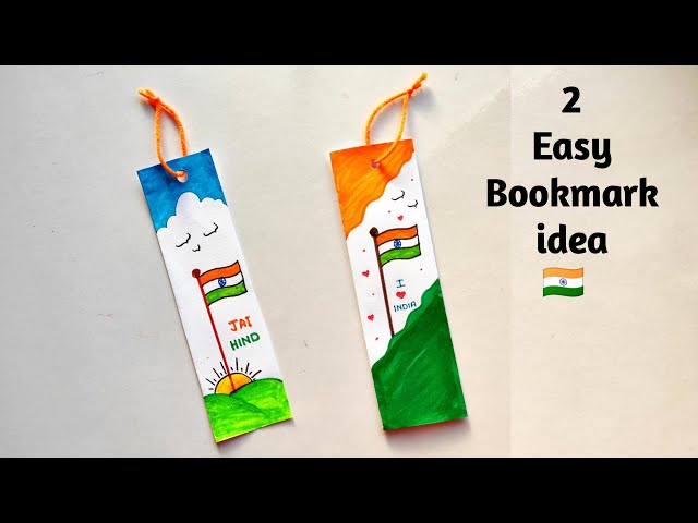 DIY Bookmark idea | Bookmark card making easy way | Indian Bookmark step by step | India Flag easy