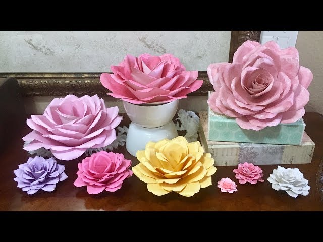 DIY Easy Paper Roses, any size, no templates needed!