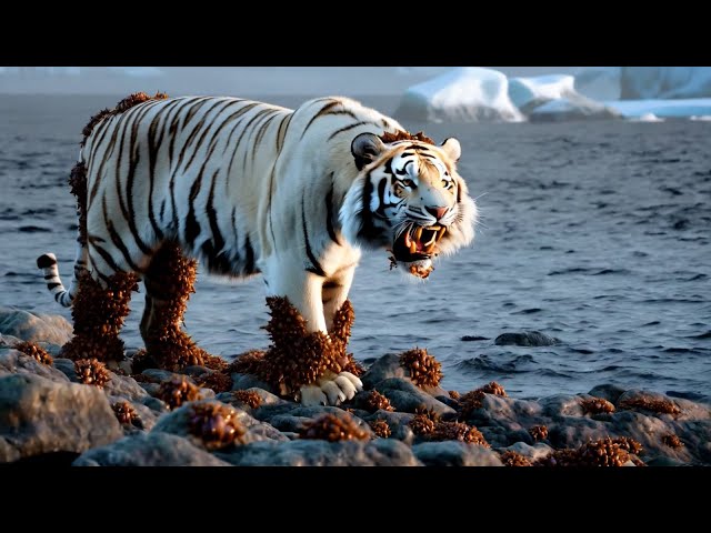 White Tiger injured by Barnacles saved by Rescue Team #animals #rescueanimals #whitetiger