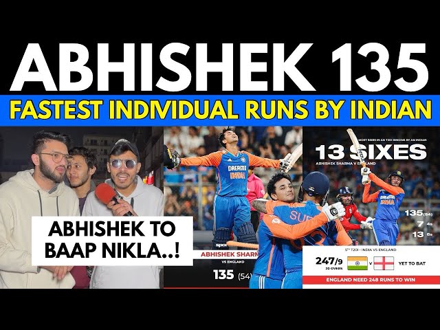 Abhishek Sharma 135🥵Hits 13 Sixes | India 247 vs ENG | Pakistani Public Reaction