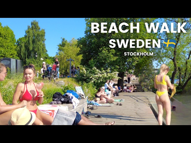 4K Stockholm Sweden 🇸🇪 Södermalm Tantolunden Beach Walk | Tanto strandbad | Hornstulls strand