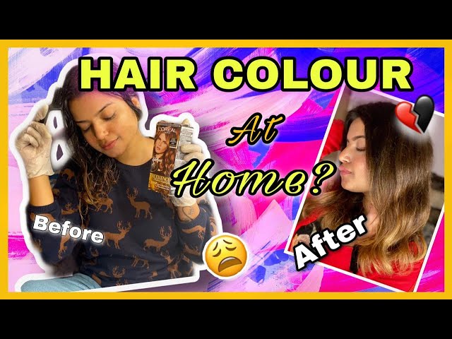 HAIR COLOR at home Tutorial | How to get Highlight streaks & Global color under budget at home?