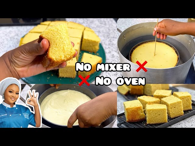 HOW TO BAKE CAKE WITHOUT AN OVEN AND MIXER || No Oven No Mixer || CHEF MAAH