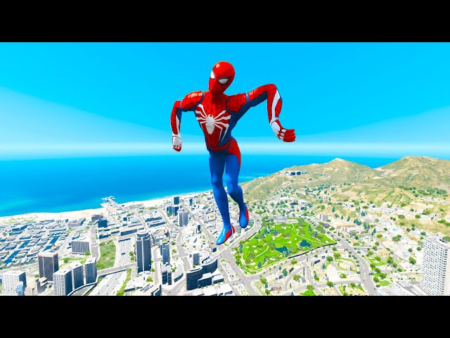 GTA V SPIDER-MAN, Stunt Car Racing Challenge (Euphoria Physics, Fails, Jumps, Funny Moments)