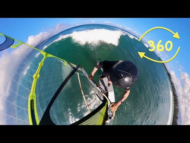 360 View Ride along of Windfoiling Waves in Maui.