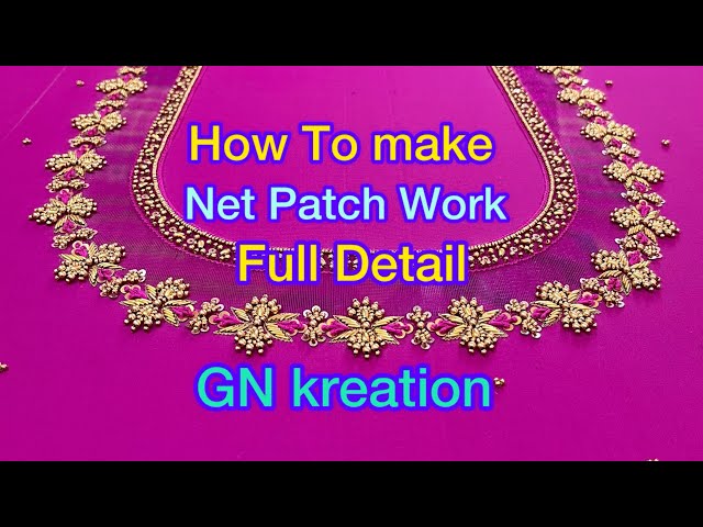 Beautiful Flower Net Patch work | Aari Work | How To Make Patch work | GN kreation