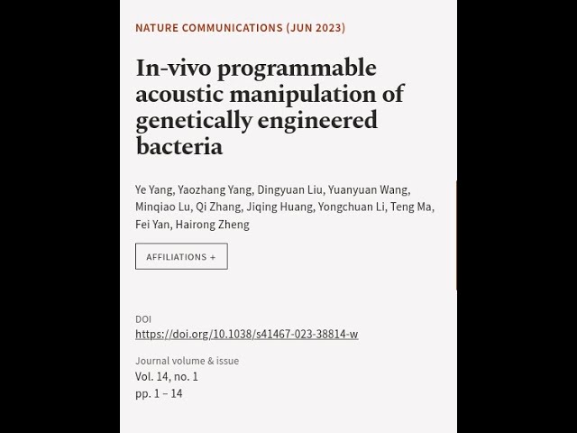 In-vivo programmable acoustic manipulation of genetically engineered bacteria | RTCL.TV