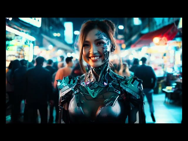 Cybernetic Thai Women in Futuristic Bangkok Nightlife and Post-Apocalyptic Night Markets | ai