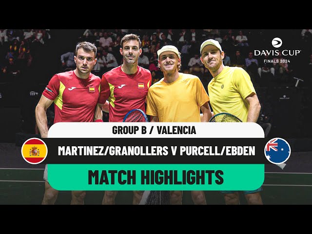 Martinez/Granollers v Ebden/Purcell Highlights | Spain v Australia Davis Cup 2024 Finals Group Stage