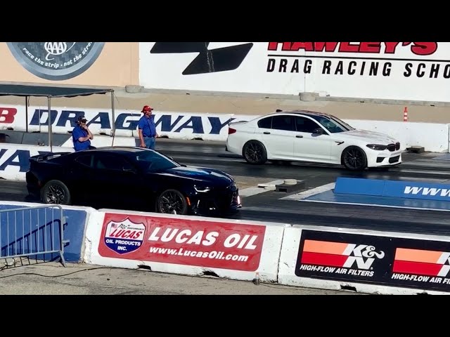 Camaro ZL1 vs BMW M5 (F90) - Drag Race