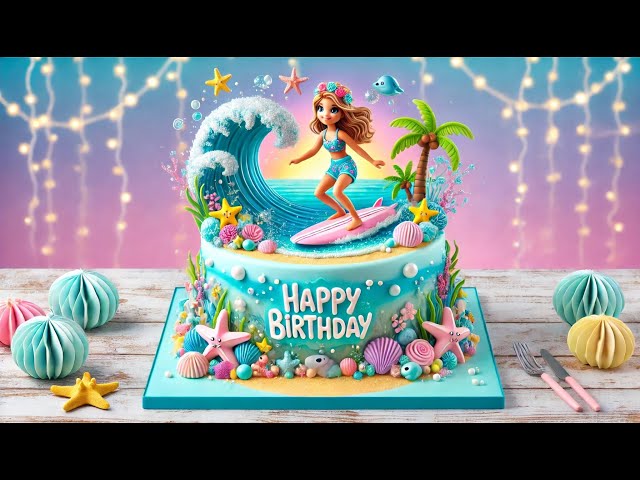 🏄‍♀️🎂  Pequena Surfista 🌊🎶Celebre um aniversário especial com a canção  Happy Birthday to You