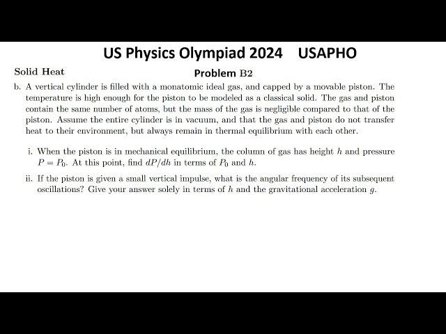 US  Physics Olympiad 2024 USAPHO Problem B2. Solid Heat Capacitance