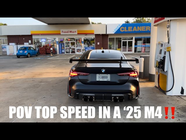 POV 2025 BMW M4 COMPETITION XDRIVE TOP SPEED AT SUNSET #bmwm #bmw #pov #4k #g82 #m4 #g80 #m3