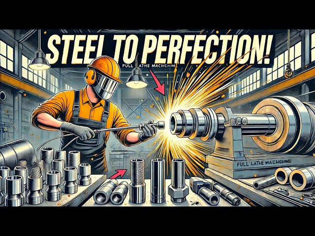 Global Makers: How Steel is Transformed into Perfect Pipe Fittings! (Full Lathe Machine Process)