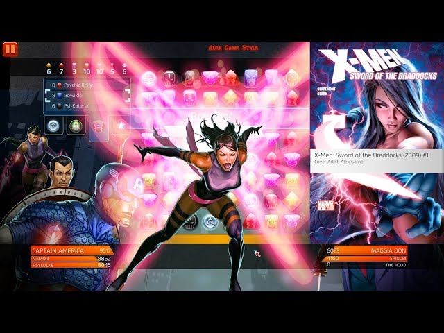 Psylocke (Rare) Classic - Super abilities - Marvel Puzzle Quest - Heroes in Video Games