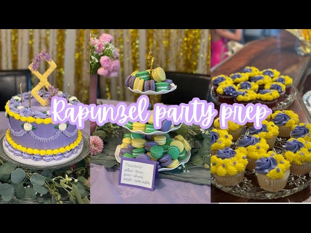 Party Prep - Rapunzel Birthday - DIY - Cake Decorating - Macarons