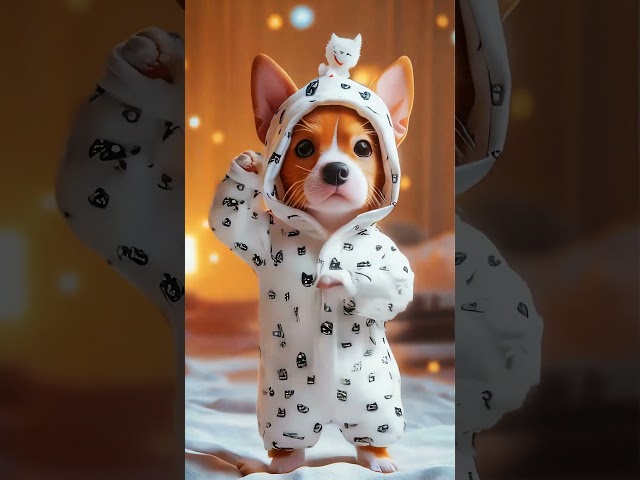 Cute Baby Dog Dancing 🥰 #cute #cat #midjourney #funny #baby