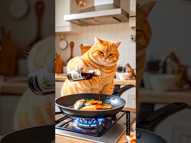 😱 Cat cooking #viralshort #cuteecats #catcute #foryou #shortsfeed #cooking #cat