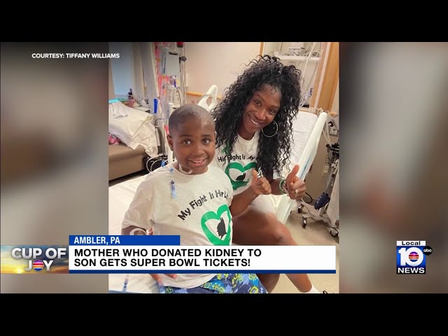 Pennsylvania mother, son gifted Super Bowl tickets after she donates a kidney to him