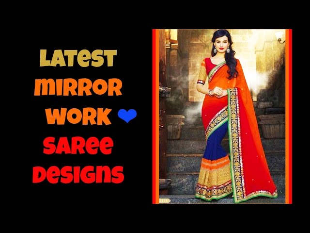 Latest Mirror Work Saree Designs