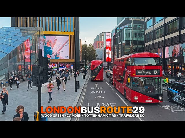 Riding the double-decker London Bus 29 | Wood Green to Trafalgar Square | Upper Deck Views of London