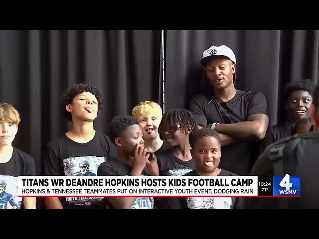 Titans WR Deandre Hopkins hosts kids football camp