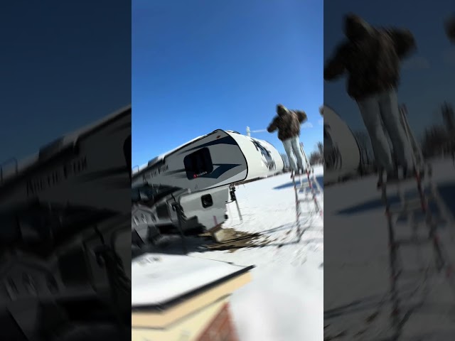 Snow drifts on the Arctic Fox Truck Camper. #truckcamperlife