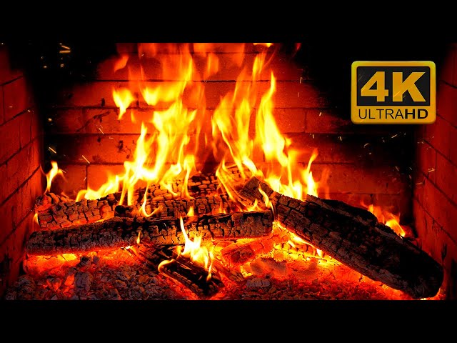 FIREPLACE 4K 🔥 Fireplace video with Burning Logs & Fire Sounds