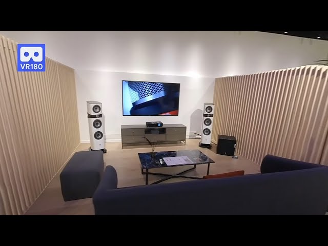 3D 180VR 4K Simple Living Room Design TV, Speaker and Couch