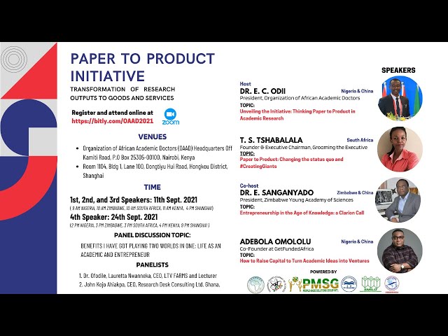 PAPER TO PRODUCT INTIAITIVE : TRANSFORMING RESEARCH OUTPUTS TO GOODS AND SERVICES