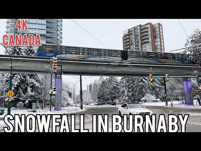 [4K]Walk Canada, Walking in Snow Vancouver Burnaby metrotown,BC Dec 19