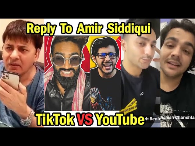 Ashish Chanchlani,Harsh Beniwal Reply To Amir siddiqui For Tiktok vs YouTube | Best Roast On TikTok