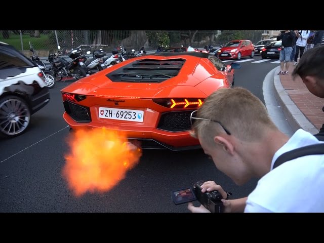 Lamborghini Aventador SHOOTING FLAMES @Top Marques Monaco