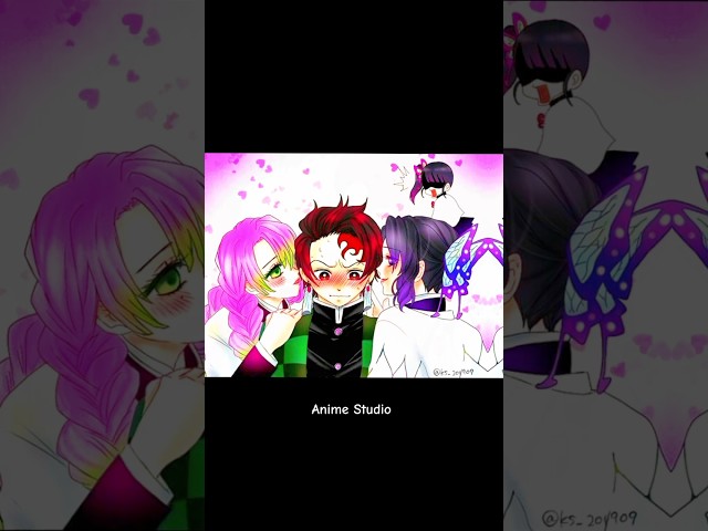 Tanjiro x Kanao x Shinobu 😘🥰✨#demonslayer #viralshort #knyedit #shortvideo #kny