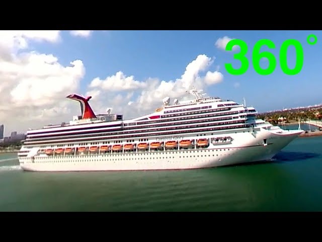 Carnival Glory leaving Miami Time lapse 360˚ 4k