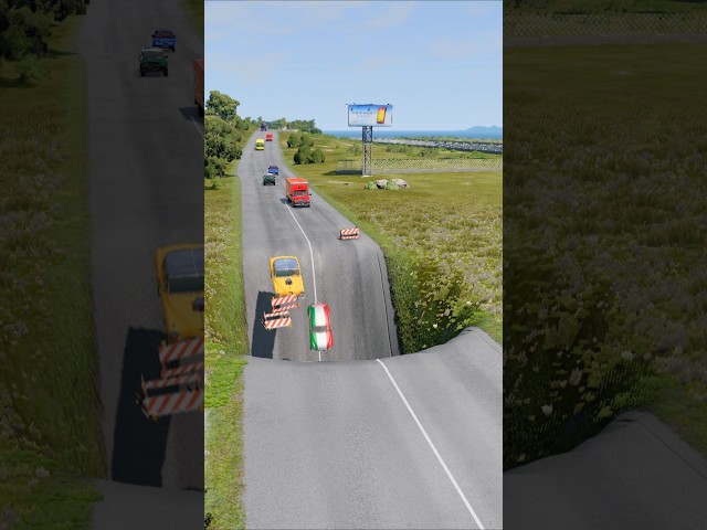 Cars & Buses vs Giant Pit - Beamng.Drive