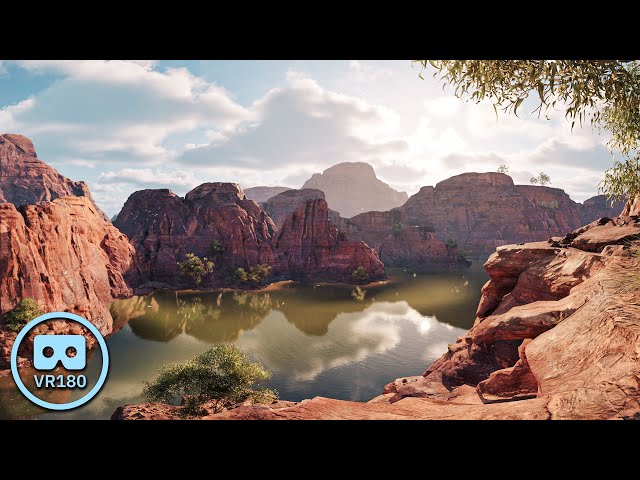 Zen Escape: 180° VR Timelapse - Majestic Mountains & Serene River in 8k 3D