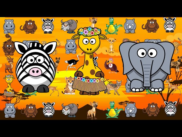 These Are The Safari Animal Sounds | Animal Sounds Song Nursery Rhymes